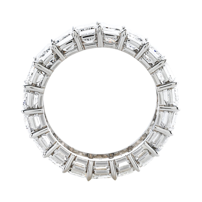 Platinum Emerald Cut Diamond Eternity Band
