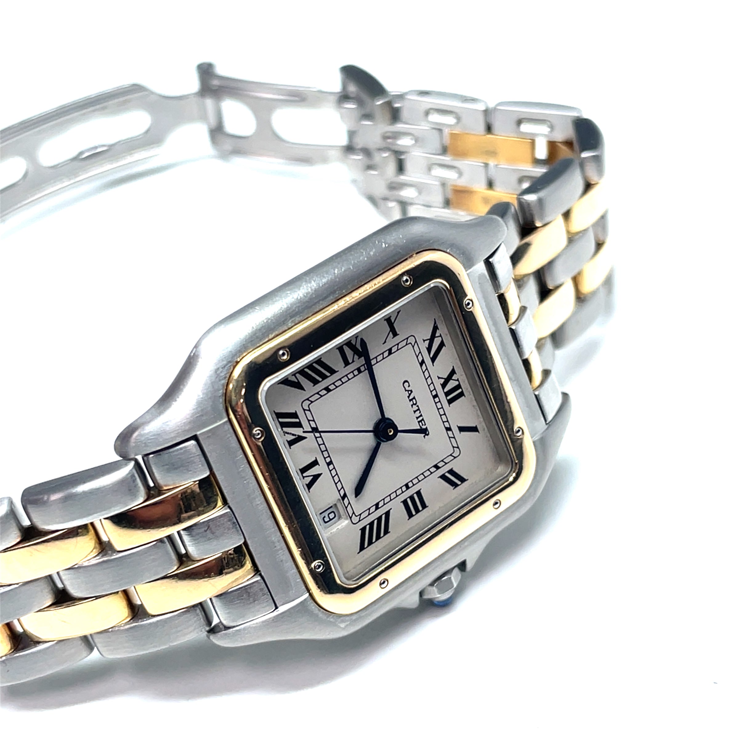 cartier panthere stainless steel and 18k yellow gold watch img2