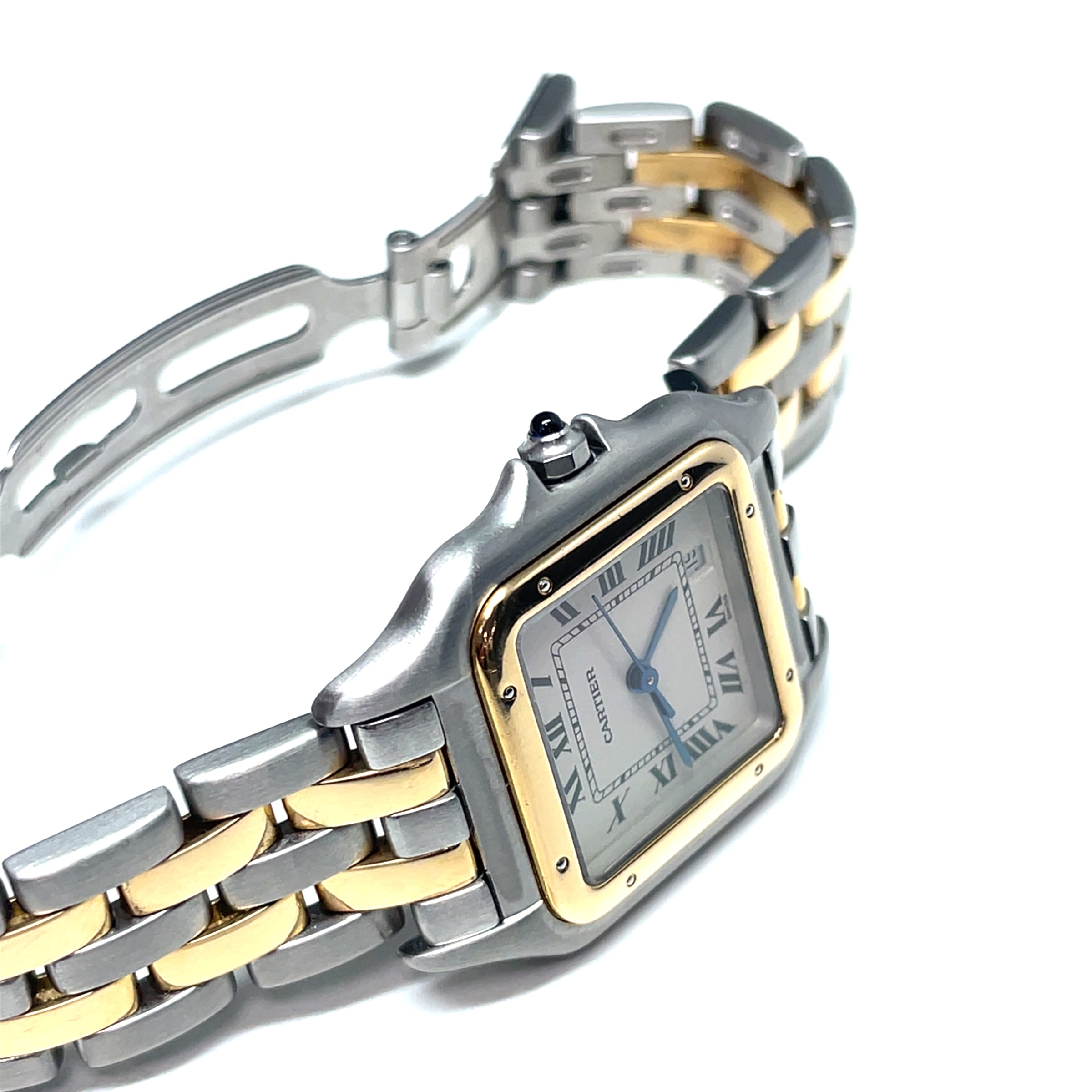 cartier panthere stainless steel and 18k yellow gold watch img5