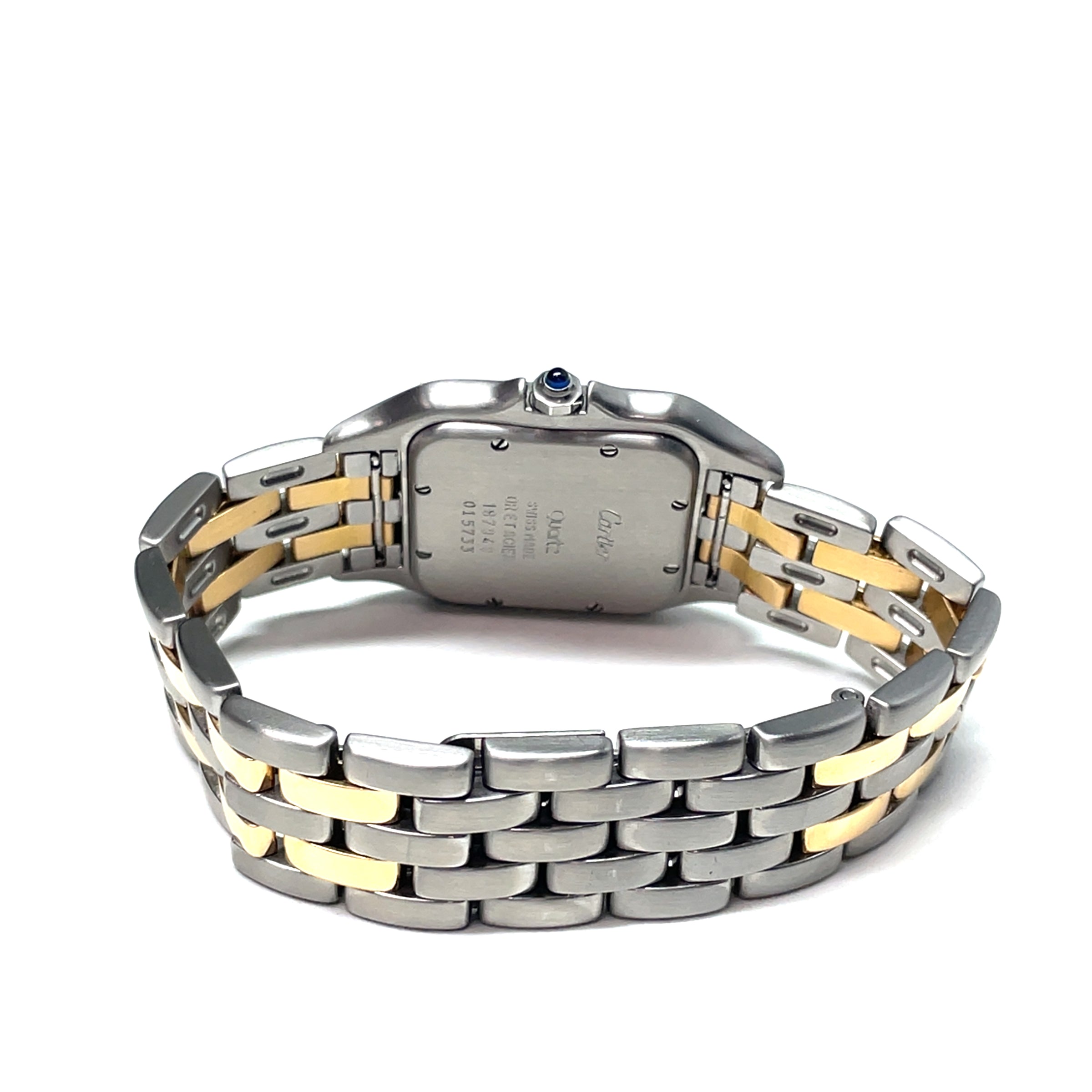 cartier panthere stainless steel and 18k yellow gold watch img6