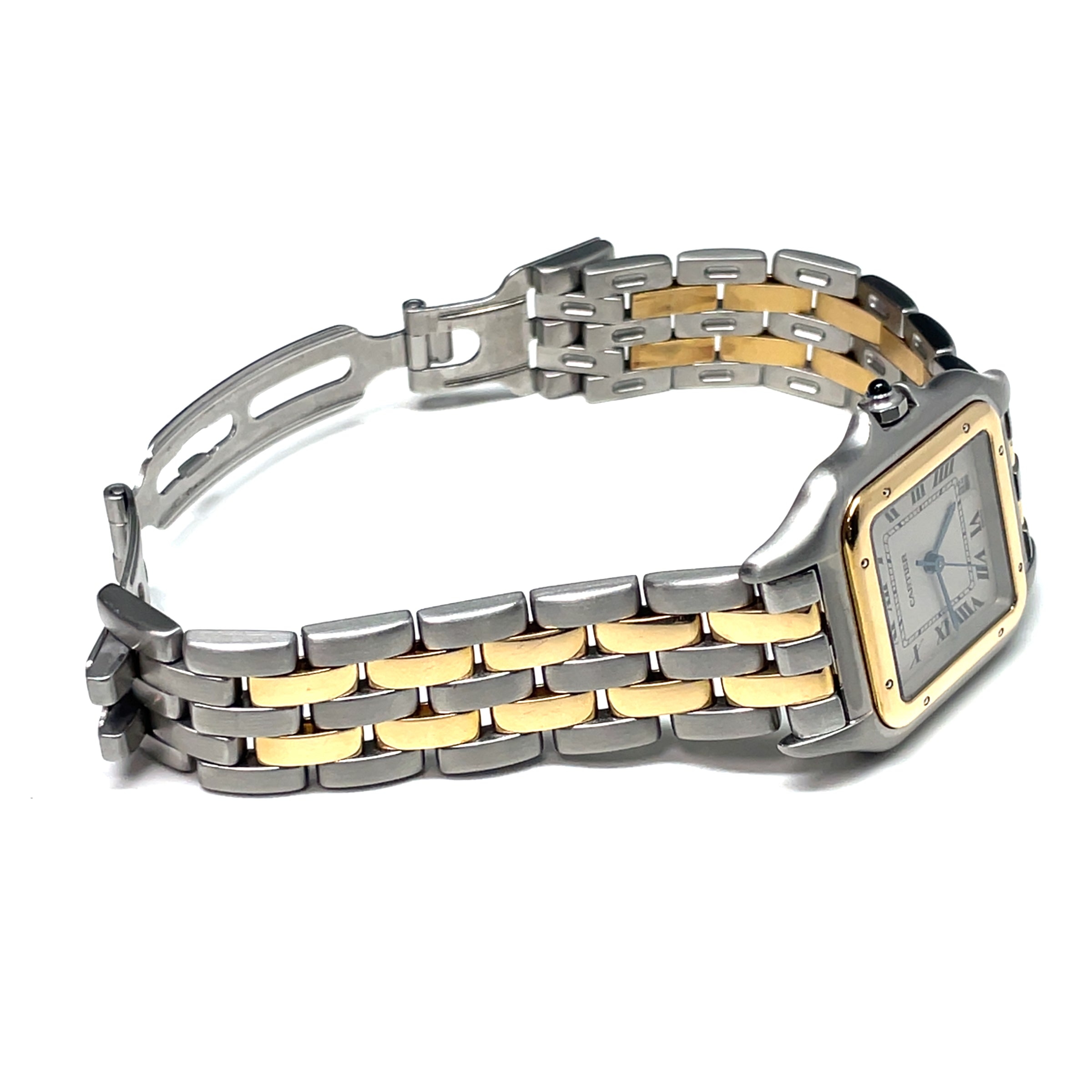 cartier panthere stainless steel and 18k yellow gold watch img8