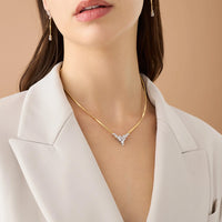Marco Bicego 18K Yellow Gold V Cluster Diamond Necklace