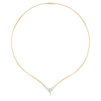 Marco Bicego 18K Yellow Gold V Cluster Diamond Necklace