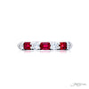 JB Star Platinum East West Emerald Cut Ruby & Round Diamond Band