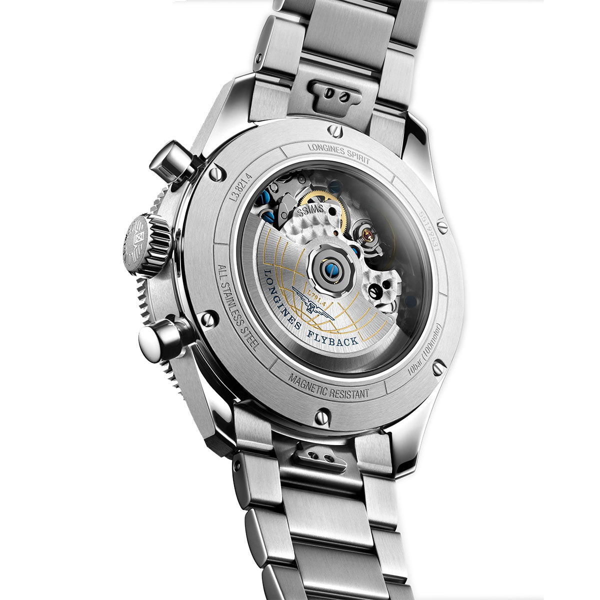 Longines Spirit Flyback 42MM Auntomatic Watch Chronograph Sunray Blue Dial  L38214936