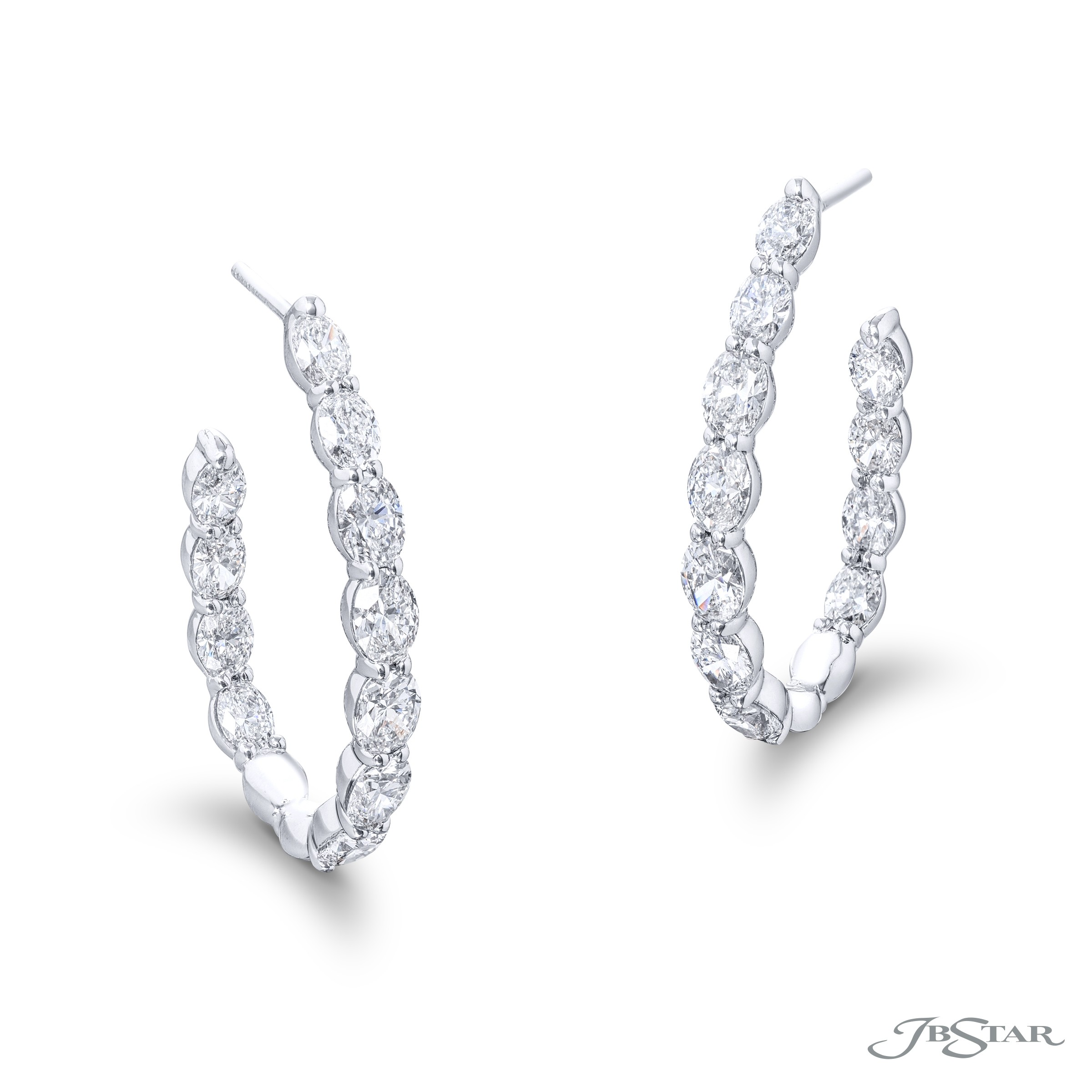 JB Star Platinum Diamond Hoop Earring 2354-027