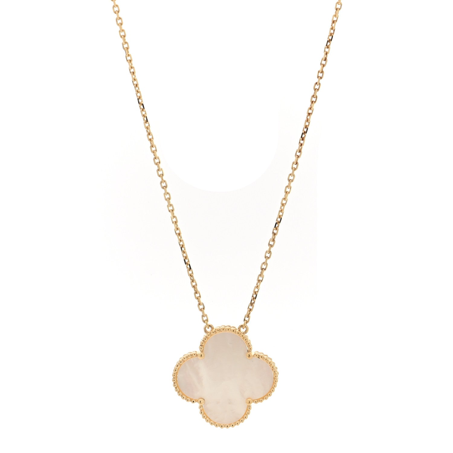 Pre-Owned Van Cleef & Arpels 18K Yellow Gold Mother of Pearl Magic Alhambra Necklace