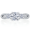 Esplanade Round Diamond Three Stone Platinum Engagement Ring