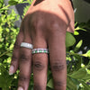 Diamond & Tsavorite Eternity Wedding Band Anniversary Ring 18K White Gold
