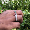 Diamond & Tsavorite Eternity Wedding Band Anniversary Ring 18K White Gold