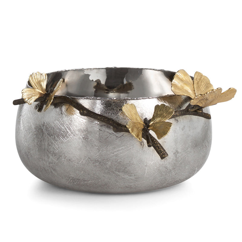 serving bowl with gingko leaf by Michael Aram
