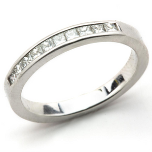 Princess Diamond Channel Set Wedding Band Ring 18K .41 carats