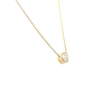 14k Yellow Gold .54Ct Bezel Set Diamond Necklace