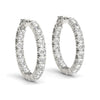 14k White Gold Classic Diamond Hoop Earrings