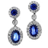 Gregg Ruth Sapphire & Diamond Halo Oval Dangle Drop Stud Earrings