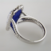 Doves Ivory Sky Blue Lapis, Mother of Pearl, & Topaz Diamond Halo Rectangular Ring