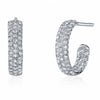 Diamond Inside Out Mini Pave Hoop Earrings White Gold 14K