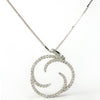 Diamond Pinwheel Circle of Life Pendant Necklace 18K White Gold