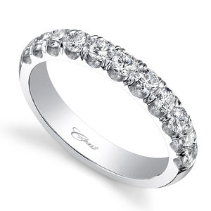 Diamond Wedding Band Anniversary Ring 18K White Gold .76ctw