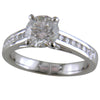 Royale Round Diamond Solitaire Engagement Ring with Round Channel Set in Platinum