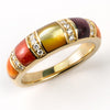 Kabana Multicolor Spiny Oyster and Mother of Pearl and Yellow Gold Ring GRIF487MMS - Nagi Jewelers