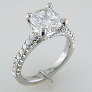 Cushion Brilliant 2 Carat Diamond Engagement Ring Platinum