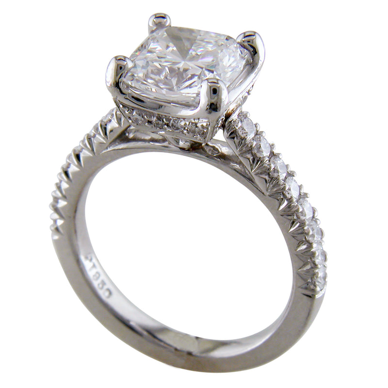 Cushion Brilliant 2 Carat Diamond Engagement Ring Platinum