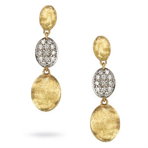 Marco Bicego Siviglia Triple Drop Diamond Earrings 18K Yellow Gold OB1234-B