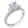 Mirabeau Princess Asscher Diamond 18K White Gold Engagement Ring