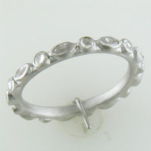 Armenta Multi Eternity Stackable Sterling Silver Round Marquise White Sapphire Band Ring