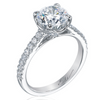 Mirabeau Round Diamond Platinum Pave Engagement Ring 2 Carat Center