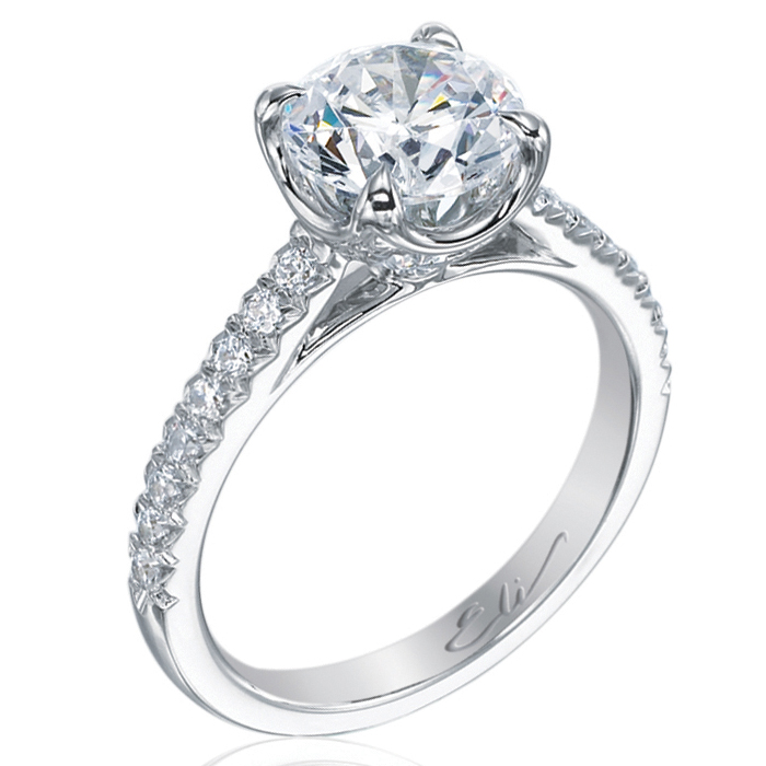 Platinum Classic 4-Prong Solitaire Engagement Ring 1.50ct Round Diamon –  NAGI