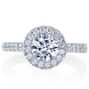 Beignet Round Halo Diamond Platinum Engagement Ring