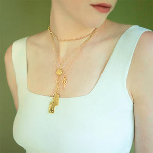 Monica Rich Kosann Slim "Viv" Locket Necklace 18k Gold