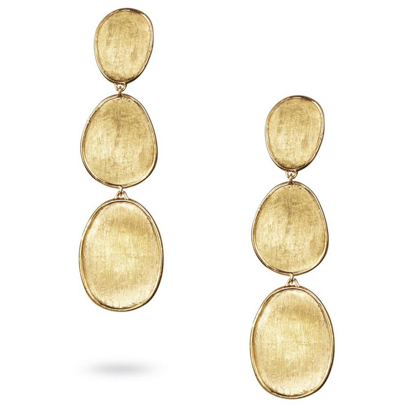 Marco Bicego Lunaria Oval Triple Yellow Gold Drop Dangle Earrings OB1349