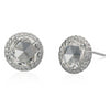 Rose Cut Diamond Stud Halo Platinum Earrings 2.12 Carats