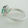 Gregg Ruth Oval Emerald Diamond Halo Color Crown Collection 18K White Gold Ring
