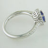 Gregg Ruth Oval Sapphire Diamond Halo Color Crown Collection 18K White Gold Ring