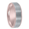 14K Rose Gold Mens Wedding Band with a White Gold Center
