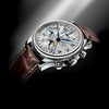 Longines Master 40MM Automatic Chronograph Moonphase Brown Alligator Watch L26734783