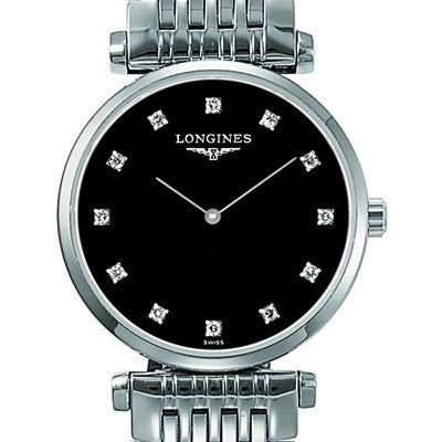 Longines La Grande Classique Quartz Black Dial Stainless Steel Watch 24MM L42094586