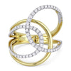 14K Yellow & White Gold Diamond Crossover Design Ring R1019Y