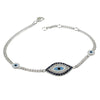 Evil Eye Mati Blue Sapphire & Diamond Diamond 18K White Gold Bracelet with Enamel