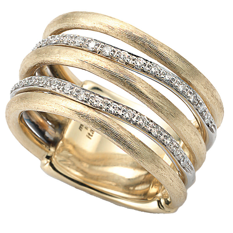 Marco Bicego Jaipur Link Yellow & White Gold Diamond 5 Row Ring AB479 B YW