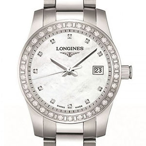 Longines Conquest Quartz Mother of Pearl Stainless Steel Watch 29MM L33000876 Nagi jewelers