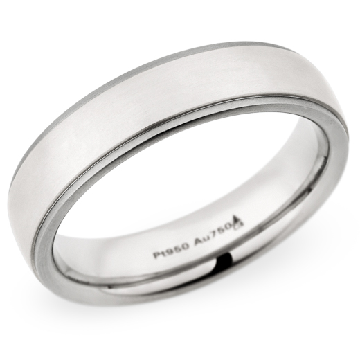 Christian Bauer Men's Palladium & 18K White Gold Wedding Band Ring 5.5mm