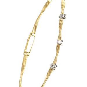 Marco Bicego Marrakech Three Diamond Single Strand Yellow Gold Bracelet  BG337 B YW