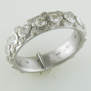 Armenta Lacy Eternity Stackable Silver Ring with Sapphires & Diamonds 08733