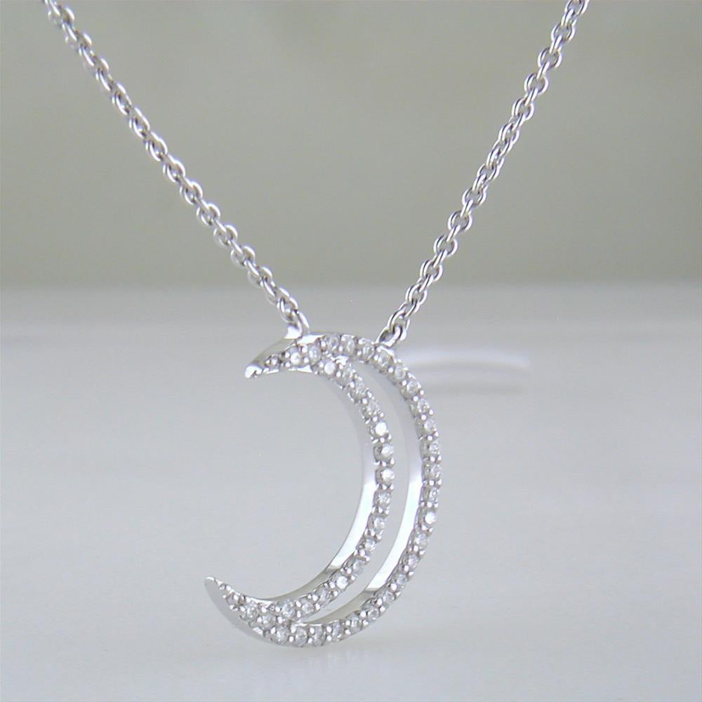 I am Loved Diamond Moon Pendant in Sterling Silver | Helzberg Diamonds
