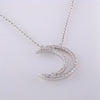 A. Link 18k White Gold Small Diamond Crescent Moon Pendant Necklace